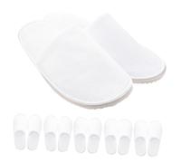 FONDOTIN 6 Pairs Anti-slip Guest Slippers Thick Soft Coral Fleece Sole for Hotel Spa Home Use Comfortable Breathable Footwear for Visitors Safety