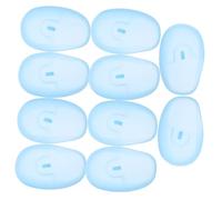 FONDOTIN 6 Pairs Silicone Hair Coloring Ear Covers Soft Protective Earmuffs for Salon Hair Dyeing Bathing Shower Spa Professional Ear Shields Sky-blue