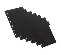 FONDOTIN 6 Sheets Ring Binder Dividers with Tabs Black Indexing Page Separators for Notebooks and Organizers Easy Document Sorting and Quick Content Finding