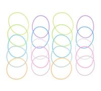 FONDOTIN 60Pcs Glow-In-The-Dark Silicone Bracelets and Stretchable Rainbow Hair Ties Set, Elastic Neon Wristbands for Events, Halloween, Classroom Party Favors