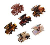 FONDOTIN 6pcs Acetate Leopard Printed Hair Clips Small Tortoise Shell Hair Claws for Women Stylish Barrettes for Parties Weddings Daily Wear