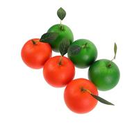 FONDOTIN 6pcs Artificial Oranges with Leaves Realistic Foam Fake Fruit Model for Kitchen Party Office Decor Reusable Lifelike Faux Citrus Display Props for Food Trade Supermarket
