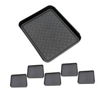 FONDOTIN 6pcs Black Plastic Boot Tray Multi-purpose Shoe Floor Mat for Entryway Indoor Outdoor Use Suitable for Shoes Boots Plants and Pet Bowls with Decorative Modern Design