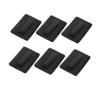 FONDOTIN 6pcs Black Ultra-soft PU Powder Replacement Thin Crystal Velvet Makeup Applicators for Foundation and Pressed Powder Application