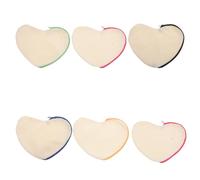 FONDOTIN 6pcs Blank Heart Shaped Canvas Pencil Case DIY Heat Transfer Sublimation Makeup Bag for Travel Craft and Personalization Random Color