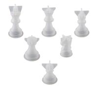 FONDOTIN 6pcs DIY Silicone Chess Pieces Mold for Epoxy Casting Non-Stick International Chess Moulds Smooth Surface Craft Kit for Handmade Desktop Decor