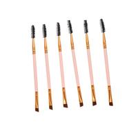 FONDOTIN 6Pcs Double-ended Eyebrow Brush Spoolie for Eyelash and Eyebrow Grooming Makeup Tool with Fine Angled Brush Pink Gift for Women and Makeup Enthusiasts
