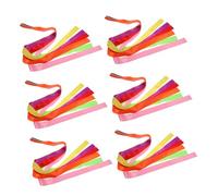 FONDOTIN 6pcs Gymnastics Ribbon Streamers with Ergonomic Handles Rainbow Ballet Dancing Ribbons for Rhythmic Twirling for Birthday Parties and School Performances