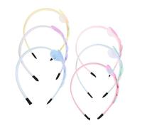 FONDOTIN 6pcs Heart Headband Soft Comfortable Gradient Colorful Rainbow Hairbands for Parties School Events Daily Wear