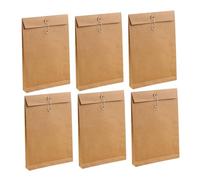 FONDOTIN 6pcs Kraft Paper Document Carrier Bags Large Capacity File Organizer Briefcase Case for Office School Business Travel Clothes Packing Holder