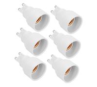 FONDOTIN 6pcs Light Socket Converter Adapter Base for Efficient Heat Dissipation Profile Compact Fit Compatibility for Home Lighting Adjustments and Versatile Bulb Conversion