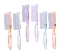 FONDOTIN 6pcs Long Handle Nail Brushes for Cleaning Nails for Manicure and Portable Random Color for Women and Friends Random Color