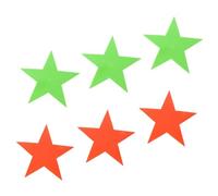 FONDOTIN 6Pcs Non-Slip Star-Shaped Carpet Markers Bright Fluorescent Green Red Floor Spots for Classroom Training Football Tennis Court Boundaries Lightweight