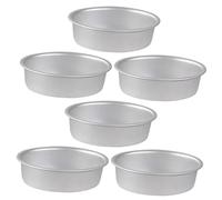 FONDOTIN 6pcs Oval Aluminum Alloy Cake Pans Anodized Non-Stick Baking Pans for Cheesecake Bread Toast Home Bakery Use