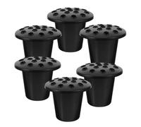 FONDOTIN 6pcs Plastic Memorial Cemetery Vases Base Flower Pot Holder for Grave Decoration Durable Outdoor Flower Container