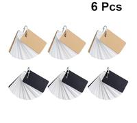 FONDOTIN 6pcs Portable Ring Notepads with Loose-leaf Black and White Memory Flash Cards, Refillable Blank Paper Pads for Office, School, and Study Use