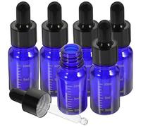 FONDOTIN 6pcs Refillable Glass Essential Oil Bottles with Scale Portable Vials for Aromatherapy Perfume Cosmetic Liquids and Reusable Travel Dropper Bottles Random Color