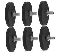 FONDOTIN 6Pcs Rubber Coated Magnet M6 Male Threaded Studs Wear-Resistant Protects Inner Magnets from Cracking Outdoor Use