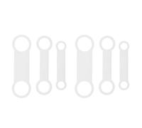 FONDOTIN 6Pcs Silent Silicone Dog Collar Loops for Collars and Harnesses - Elastic Replacement Pet Id Holders in White, Medium, Large, and Small Sizes - Noiseless Pet Name Identification