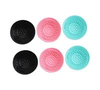 FONDOTIN 6Pcs Silicone Makeup Brush Cleaning Pads Handheld Scrubbing Cups with Convex Dots for Brush Cleaner Reusable Non-deforming Cosmetic Scrubber
