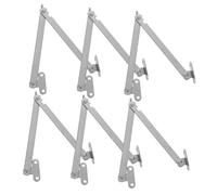 FONDOTIN 6pcs Tie Rod Support Folding Support Hinge Heavy Duty Lid Stay Furniture Heavy Duty Soft Down Stay Furniture Silver Iron