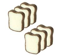 FONDOTIN 6pcs Toast Design Cleaning Dishcloth Sponges for Effective Kitchen Dishwashing, Quick Drying Sponge Cloths, Multipurpose Scrubber Pads in Assorted Colours