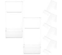 FONDOTIN 6pcs Transparent Acrylic Phone Stand Ergonomic Desktop Cell Phone Holder for Tablets and Smartphones Compact Portable Desk Organizer for Office Home Use Clear Acrylic Material
