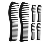 FONDOTIN 6pcs Wide Tooth Comb Barber Comb Double-sided Hair Styling Tools for Curly Long Wet Hair Comfortable Grip