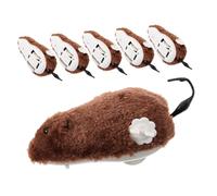 FONDOTIN 6pcs Wind-up Plush Mouse Cat Toy Clockwork Rat Teaser Random Color Interactive Pet Supplies for Cats and Kittens