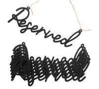FONDOTIN 6Pcs Wooden Hanging Reserved Signs for Wedding Tables Elegant Black Decorative Chair Placards Lightweight Wedding Reception Party Supplies