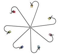 FONDOTIN 7pcs Glow in The Dark Miniature Street Lamp Lantern with Shepherd Hook, Fairy Garden Lantern Set for Dollhouse Scene Model and Micro Landscape Decoration, Outdoor Patio Lighting