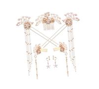 FONDOTIN 7pcs Vintage Chinese Hair Sticks Set Pearl Tassel Hairpins for Hanfu Styling, Bridal Ancient Style Hair Accessories for Women and