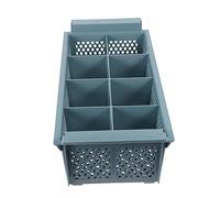 FONDOTIN 8-compartment Gray Cutlery Basket for Dishwasher, Universal Utensil Drain Basket Holder, Kitchen Silverware Storage Box Compatible Standard Dishwashers