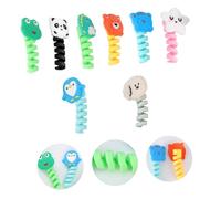 FONDOTIN 8 Pcs Cartoon Animal Cable Wrappers Heat Resistant Data Cable Protectors Soft Cord Sleeves for USB Phone Chargers Cracking Wire Organizers