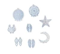 FONDOTIN 8 Pcs Dream Catcher Silicone Mold for DIY Epoxy Casting Flexible Star Moon Pendant Molds for Wall Hanging and Jewelry Craft