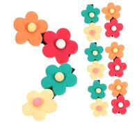 FONDOTIN 8 Pcs Flower Mini Hair Clips for Hair Assorted Color Plastic Resin Comfortable to Wear Hold Well Lovely Style for Baby Girls Little Girls