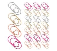 FONDOTIN 80pcs Star Shaped Mini Metal Paper Clips, Novelty Small Binder Clips in Gold, Rose Gold, Pink, Silver, Office Stationery Accessories for Invitations, Wedding Decor, and Craft