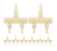 FONDOTIN 8pcs Aquarium Oxygen Splitter with Flow Control Lever Valve 8mm and 4mm Plastic Air Hose Distributor for Fish Tank Air Pump Tubing for Aquatic Pets