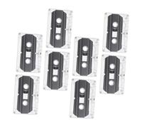 FONDOTIN 8pcs Blank Audio Cassette Tapes with Clear Cases Recording for Music Speech DIY Retro Parties and Teaching Portable Vintage Style Tape for Messages and Voice Recording