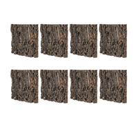 FONDOTIN 8pcs Brown Cork Bark Panels for Reptiles Cuttable Fit Reptile Background and Climbing Wall for Snake and Chameleon Terrarium Or Fish Tank Decor