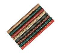 FONDOTIN 8pcs Christmas Wrapping Paper Vintage Kraft DIY Bouquet Wrapper with Snowman Snowflake Tree Patterns for Holiday Packing and Seasonal Crafts