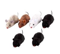 FONDOTIN 8pcs Clockwork Mouse Toy Plush Wind up Rat Toy Lifelike Cat Clockwork Interactive Pet Cat for Indoor Training Random Color