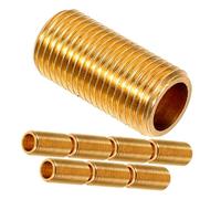 FONDOTIN 8pcs Copper Hollow Lamp Rod Connectors Full Threaded Extension Rods Hardware DIY Lighting Coupling for Wire Passage and Fixture Assembly