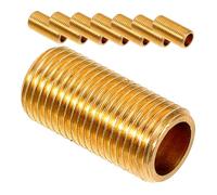 FONDOTIN 8pcs Copper Lamp Nipples Hollow Threaded Rod Adapters for Lighting Fixtures DIY Lamp Parts Brass Extension Connectors for Pendant Chandeliers