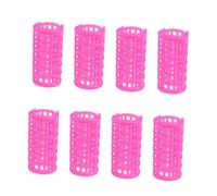 FONDOTIN 8pcs Double Layer Self Holding Hair Rollers Set with Plastic Clips for Women Men Medium Salon Curlers for Waves Retro Air Bangs Styling at Home and Beauty Use Random Color