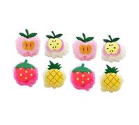 FONDOTIN 8pcs Fruit-Shaped Bath Shower Balls Mesh Pouf Body Washing Tools Soft Exfoliating Sponge for Women Men Cute Peach Pineapple Apple Strawberry Colors
