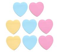 FONDOTIN 8pcs Heart Shaped Sticker Notes Removable Self-stick Memo Pads Bright Colors for Office Home Kitchen Message Boards and Scrapbooking