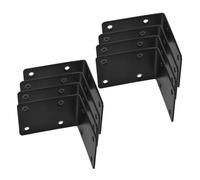 FONDOTIN 8pcs Heavy Duty Black Metal Corner Brackets Stainless Steel Shelf Supports for Raised Garden Beds and Planters Reinforced Thick Angle Braces for Wood Furniture and Balcony Spaces