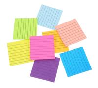 FONDOTIN 8Pcs Lined Fluorescent Memo Pads Self Adhesive for Students Office School Portable Colored Notepads for Do Lists and Reminders