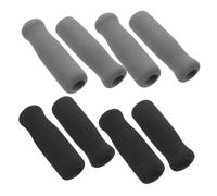 FONDOTIN 8pcs Non-Slip Cane Handle Grips Replacement Soft Sponge Crutch Pads with Central Hole for Senior Walking Sticks and Crutches Black Grey Wraps Comfortable Hand Grips